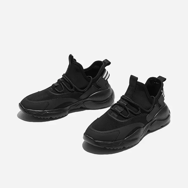 Black Customized Logo MD OEM ODM Service Top Grade Fashion China Style Breathable Walking Shoe Casual Men